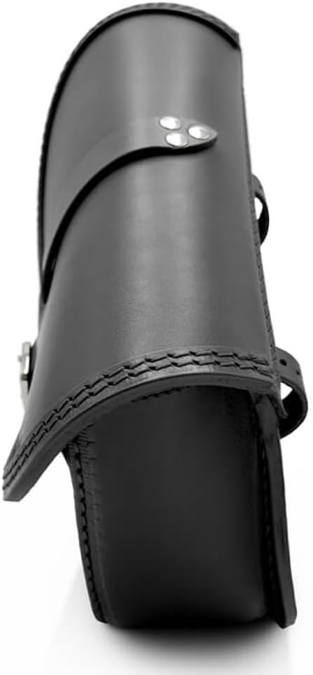 Sac à Bras oscillant en Cuir véritable Compatible avec Harley Davidson Softail Low Rider S, Fat Bob, Street Bob, Fat Boy, Breakout - Fermeture magnétique Rapide (Coutures Noire)