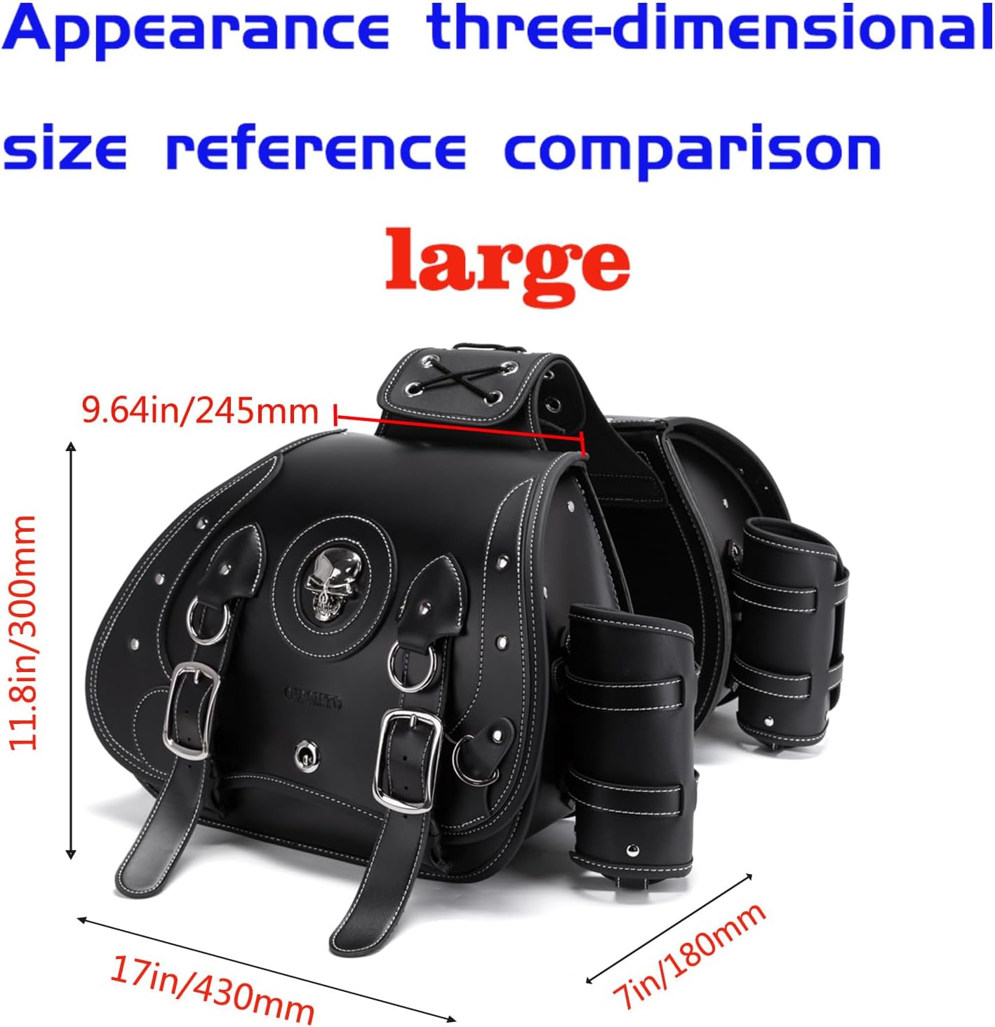 Sac de selle moto en cuir haute densité - poche latérale avec porte - gobelet - convient pour Harley sportster - imperméable - sac à outils latéral, sac de rangement moto, universel, 1 paire, noir
